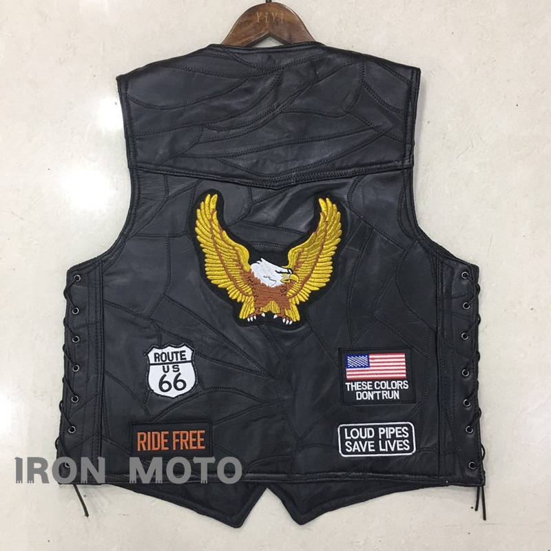 Riding Jacket Leather - NIEUWE motorfietsvesten heren Cafe Moto Street