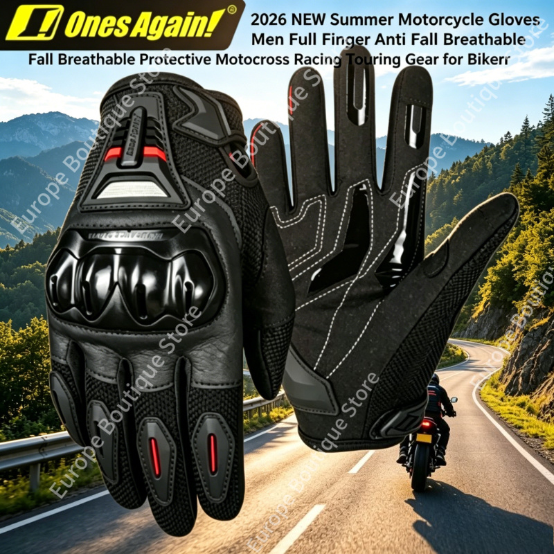 Motorcycle Gear Gloves - 2026 NIEUWE Heren Zomer Volledige Vinger