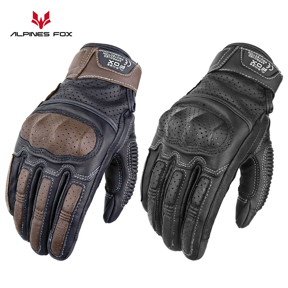 Motorcycle Gear Alpine - Vintage Motorhandschoenen Echt Lederen Motor Racen