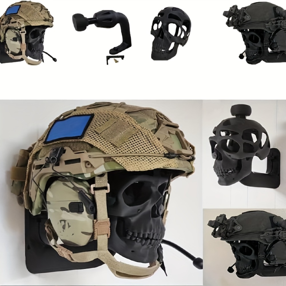 Motorcycle Gear Display Rack - Duurzaam 3D-schedelhelm-displayrek, aan de muur gemonteerde