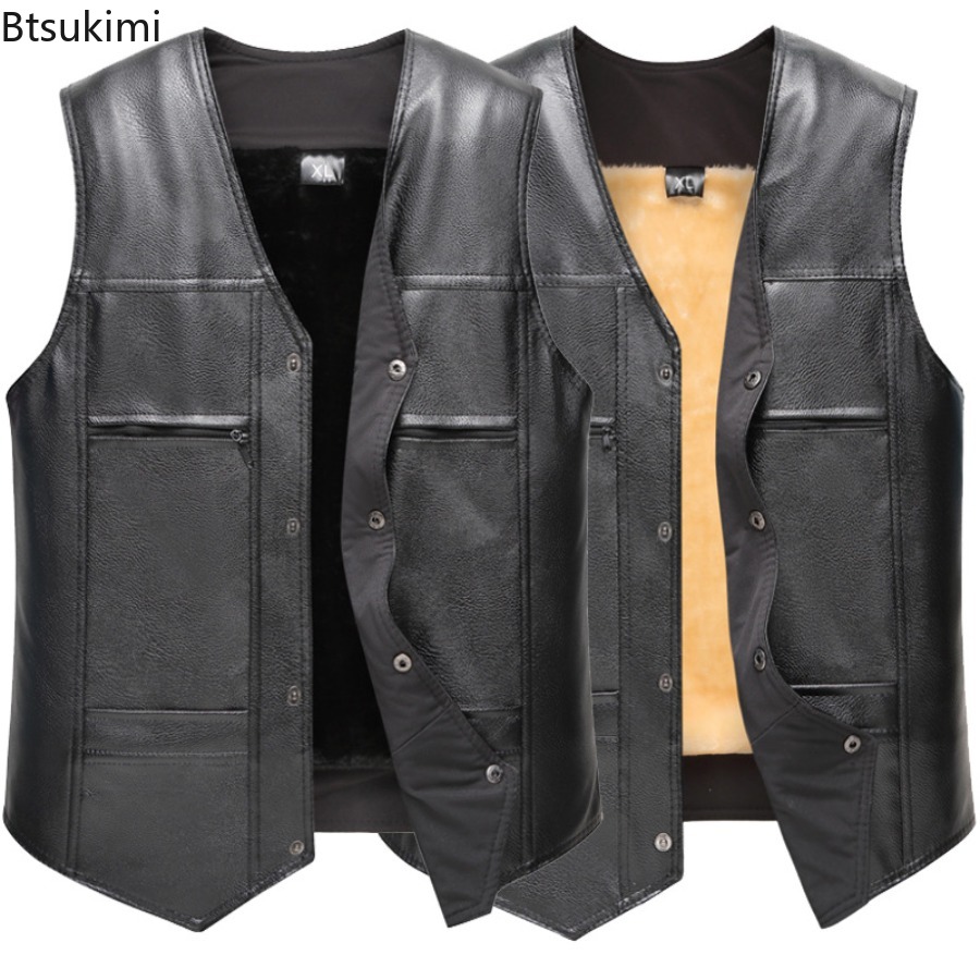 Motorcycle Gear Vest - Herfst Winter Nieuwe Heren Leren Vest