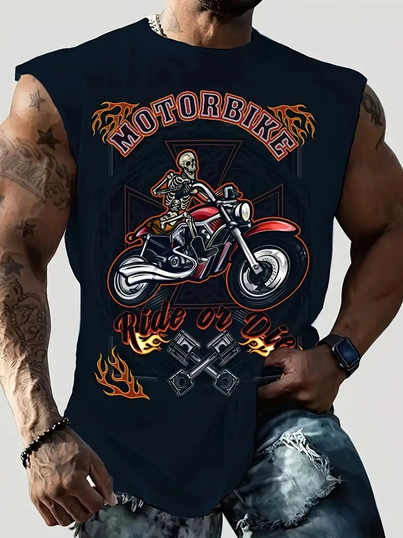 Motorcycle Gear Vest - Zomer Nieuwe Heren Vest T-Shirt Viking
