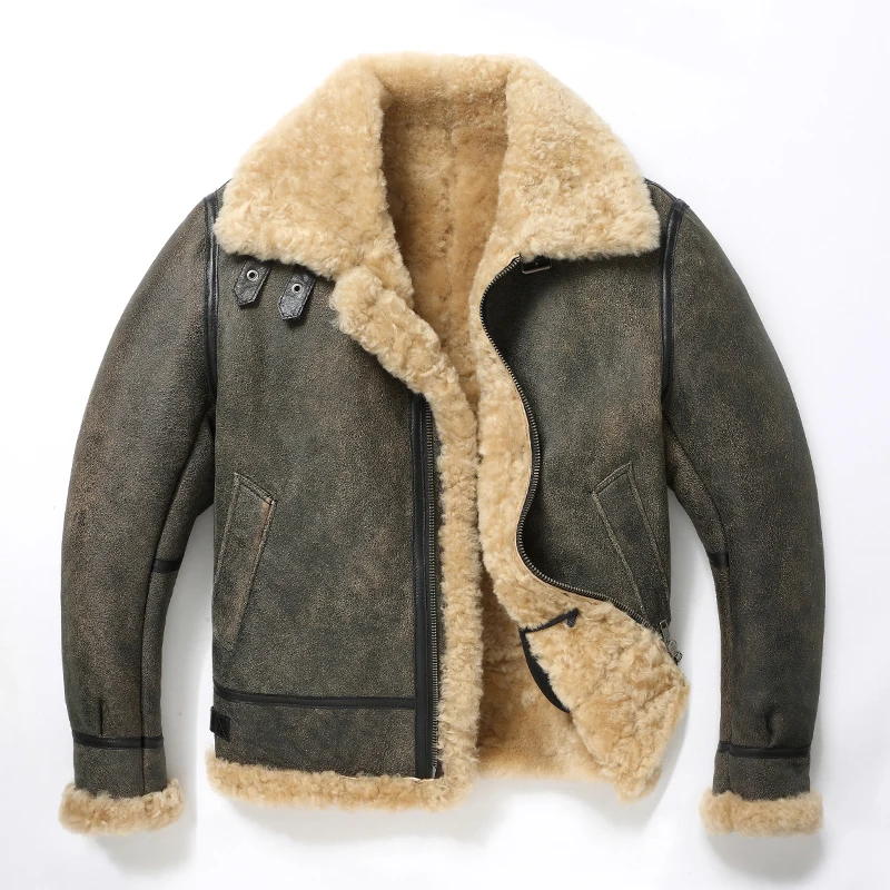 Riding Jacket Leather - 2024 Nieuwe Dikke Schapenwol Originele Ecologische