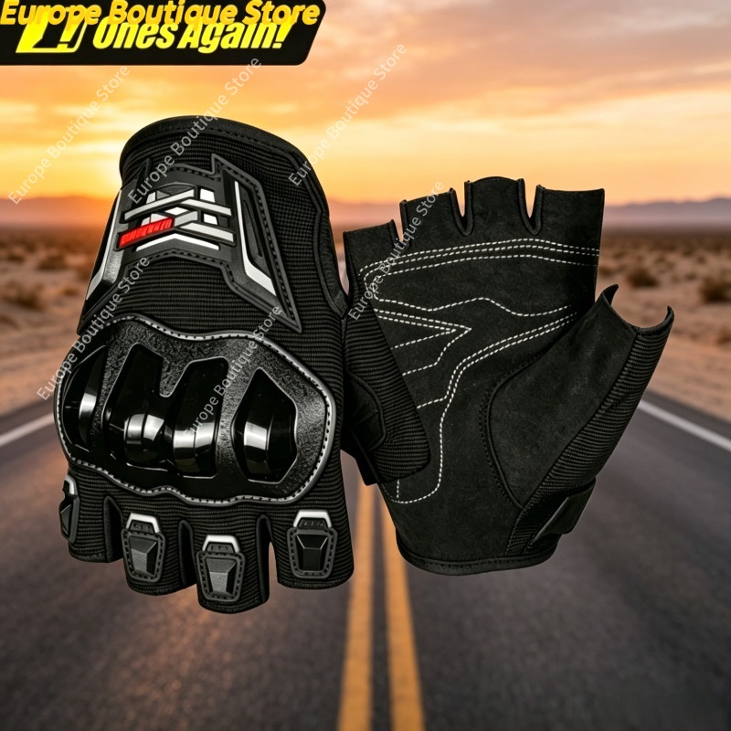 Motorcycle Gear Gloves - Zomer ademende motorhandschoenen met halve vingers,