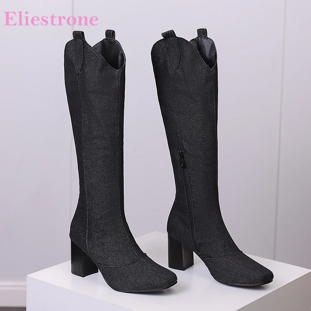 Riding Boot Short - Nieuwe Winter Zwart Blauw Vrouwen Kniehoge