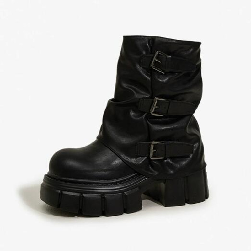 Riding Boot Short - 9cm 2026 Dames Platform Enkellaarzen Dikke