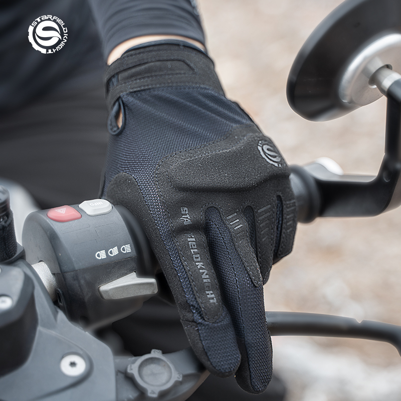 Motorcycle Gear Mesh - Star Field Knight zwarte motorhandschoenen zomer