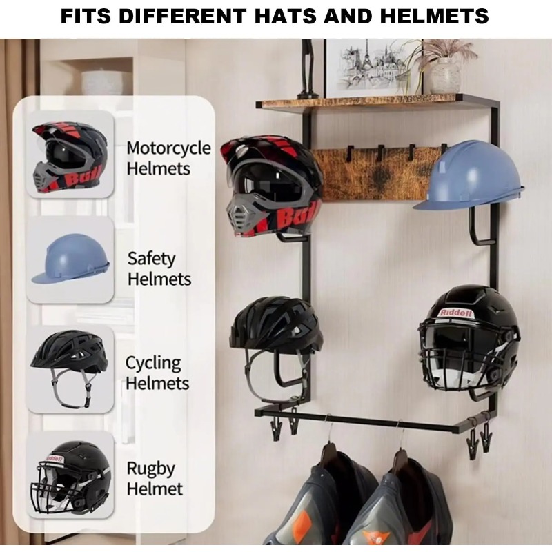 Wandbevestiging voor motorhelm - Motorcycle Gear Display Rack recensie en prijs