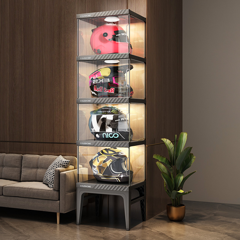 Opbergkast voor motorhelmen St - Motorcycle Gear Display Rack recensie en prijs