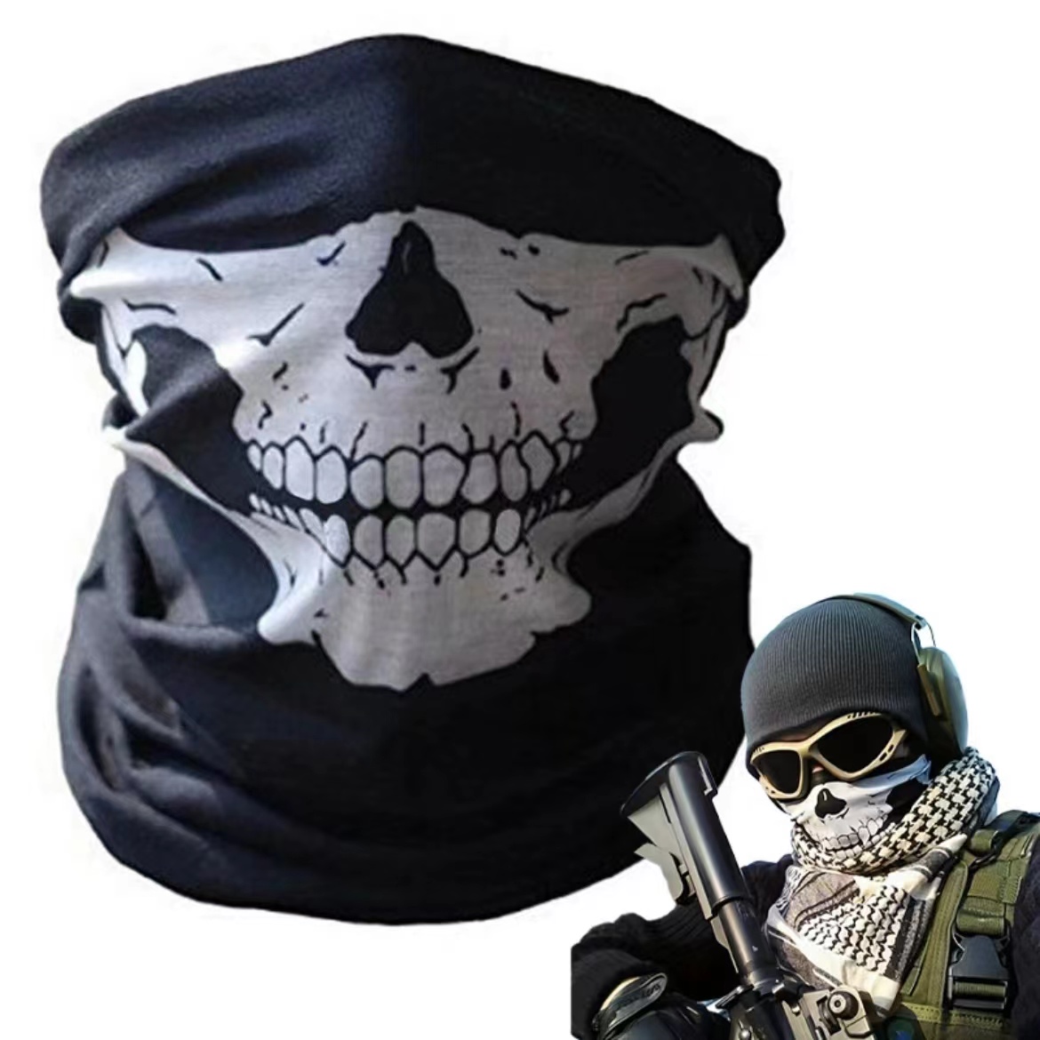Schedelprint Balaclava Gezicht - Motorcycle Gear Youtube recensie en prijs