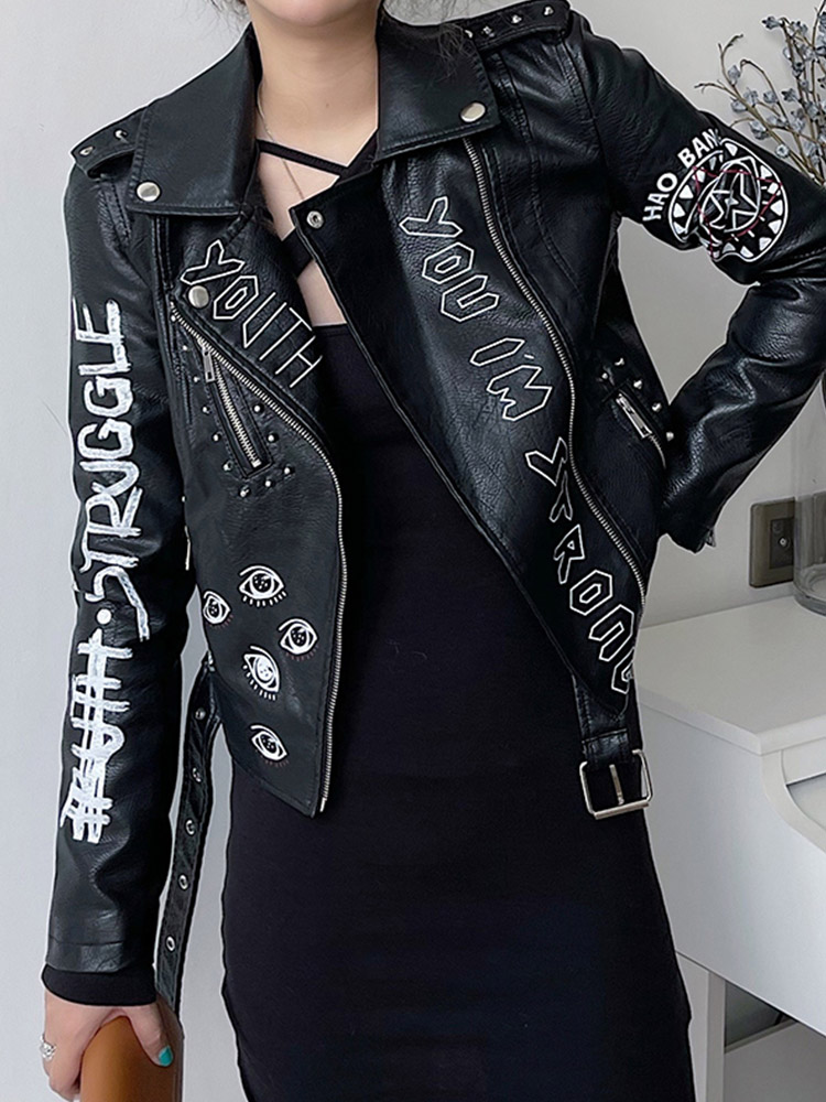 Ailegogo Vrouwen Vintage Graff - Riding Jacket Leather recensie en prijs